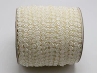 ivory acrylic flatback pearl bead 7mm flower chain garland wedding bouquet