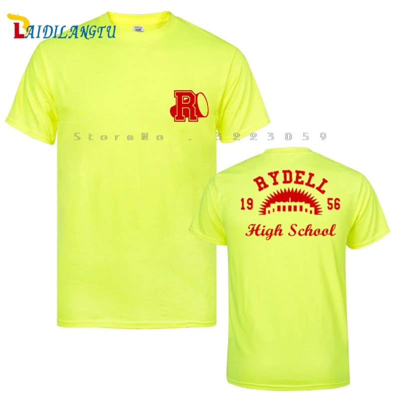 Rydell High shool T-Shirt 80s 50s 1956 Retro Men T-shirt Short sleeve O-Neck Fashion T shirt | Мужская одежда