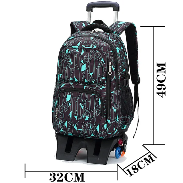 Школьный рюкзак с колесом дорожная сумка на колесиках водонепроницаемая 6
