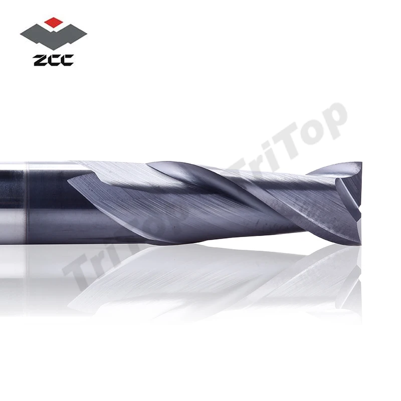

free shipping ZCC.CT GM-2E-D10.0 tungsten carbide TiAIN coating milling cutter 2 flute flattened end mills with straight shank