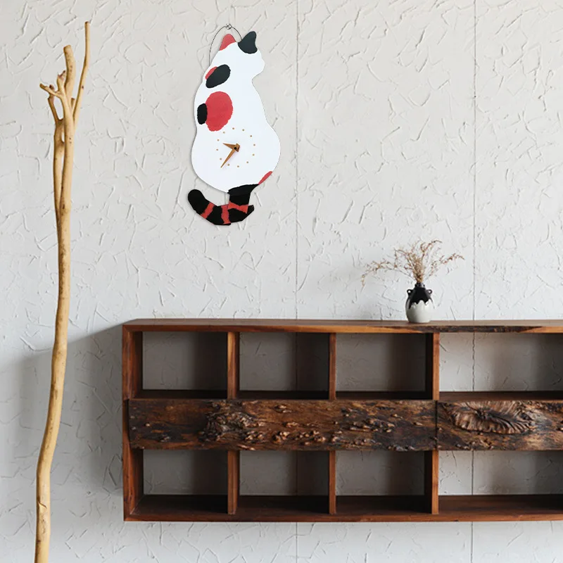 Креативные настенные часы с кошачьим хвостом яркие DIY украшения для гостиной дома стены модный детский