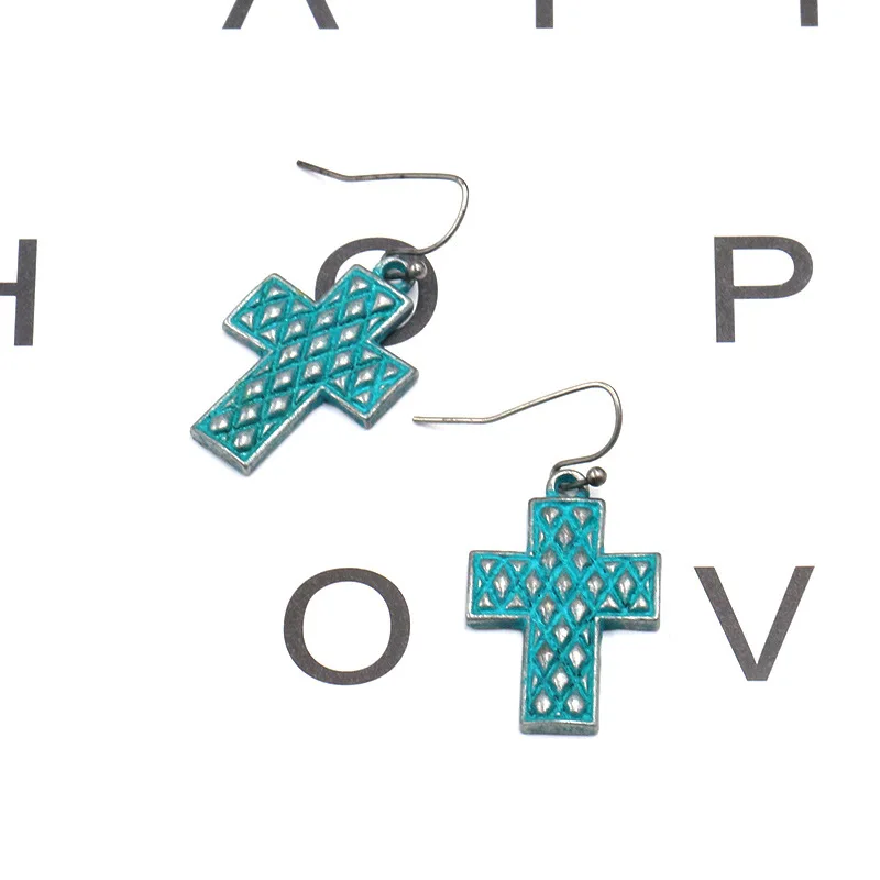 Женские винтажные серьги в стиле панк с заклепками бронзовые зеленые пеньковой