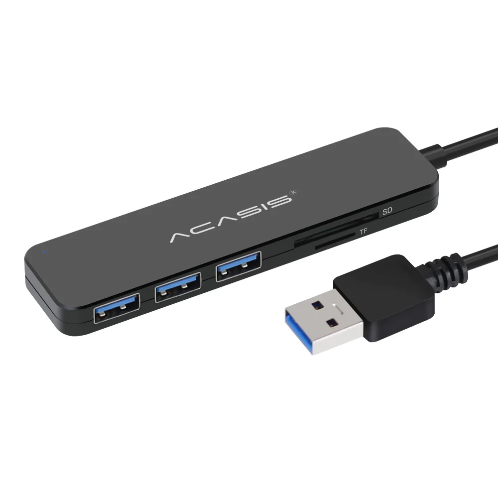 Acasis новый тонкий высокоскоростной USB 2 0 3 концентратор кард ридер внешний 4 порта