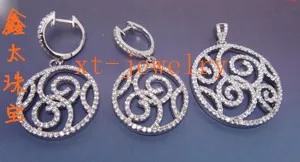 Free shipping wholesale brass with 18k white gold plated round high quality zirconia women wedding fashion jewelry sets S10983|brass antique|brass
