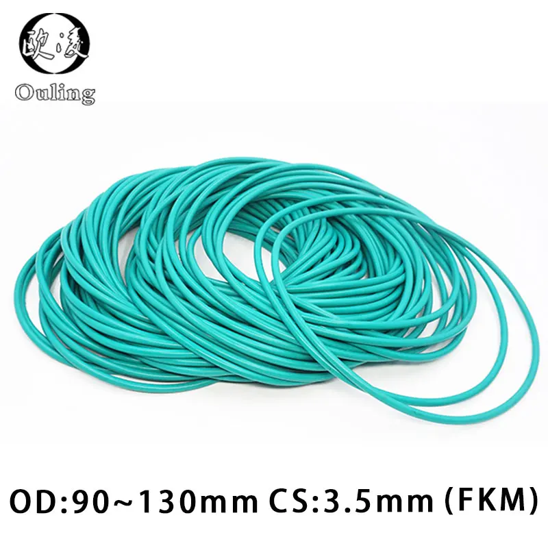 Резиновое кольцо зеленое уплотнительное FKM CS3.5mm OD90/92/95/97/100/105/110/120/130/175 мм резиновые
