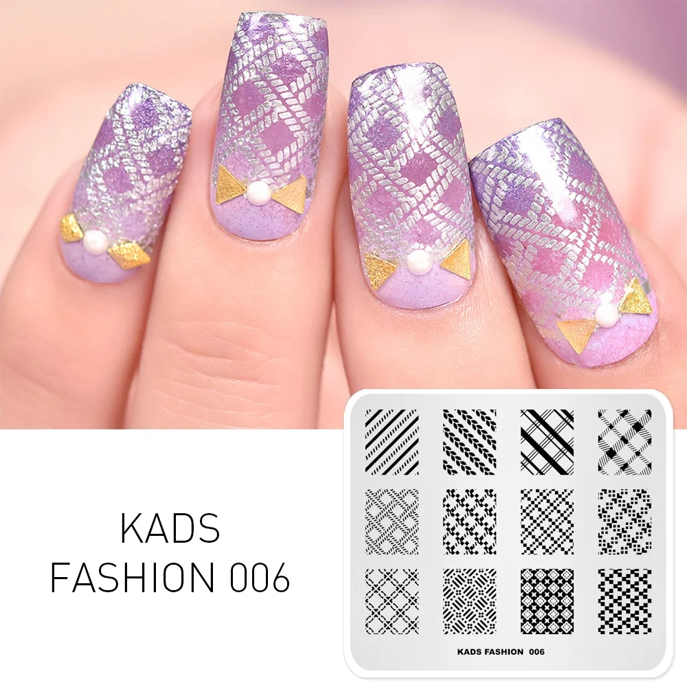 Шаблон для стемпинга KADS дизайна ногтей Модный шаблон пластина украшения DIY