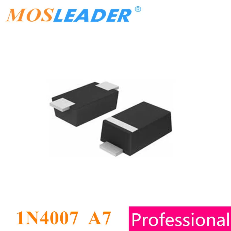 Mosleader 1N4007 A7 SOD123FL 3000 шт 1206 1КВ 1000 в 1А тоньше SOD123 Сделано Китае высокое