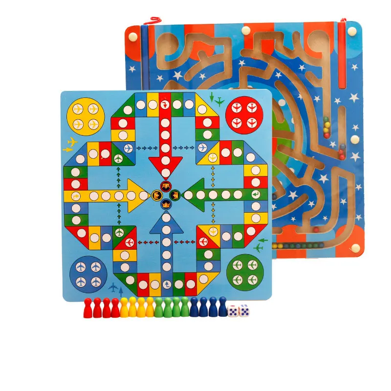 Mwz два в одном Магнитный лабиринт Летающие шахматы детские развивающие