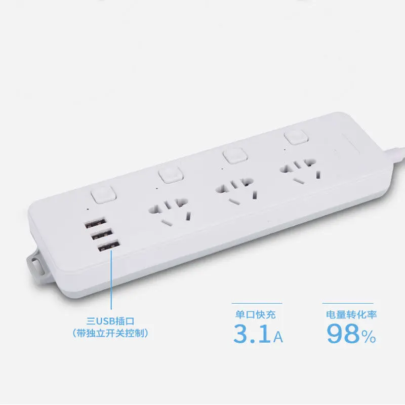 Умный домашний удлинитель питания с 3 USB портами 1 8 м/2 м/5 м шнур питания|Удлинители