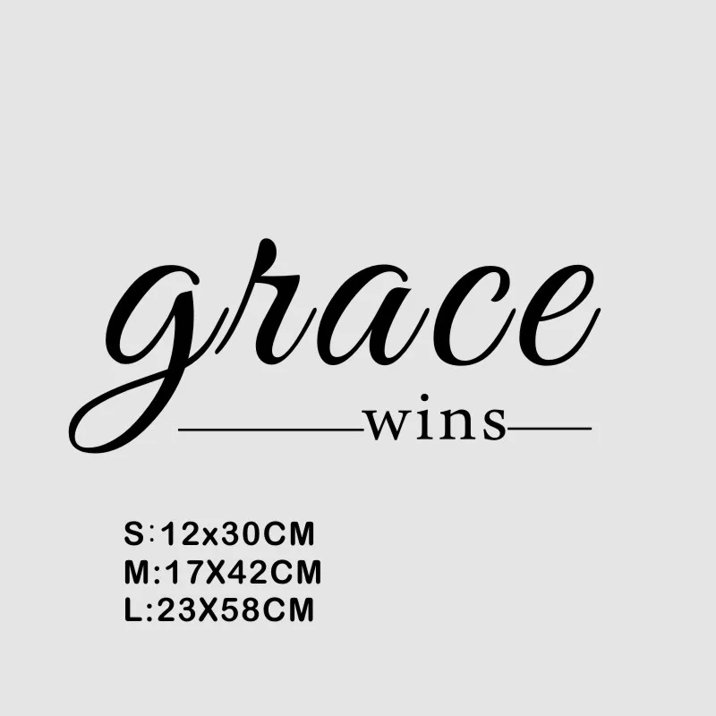 

Grace Wins Inspirational Wall Decal Christian Wall Words Home Decor Bible Scripture Wall Sticker