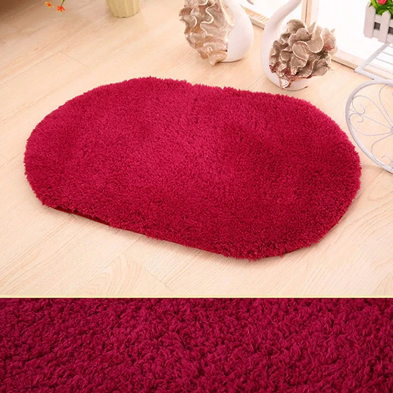 40*60cm Solid Oval Carpet For Bedroom Living room Kitchen Parlor Bathroom Rug Mat Floor Mats Home Decor Decoration | Дом и сад