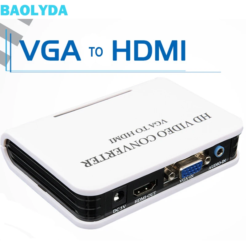 Baolyda VGA конвертер HDMI Plug and play к Выход 1080 P HD аудио ТВ AV HDTV ПК видео кабель VGA2HDMI