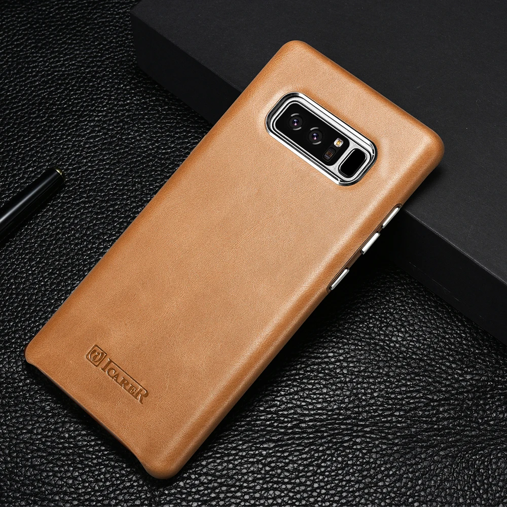 Icarer чехол из натуральной кожи для SAMSUNG Galaxy Note 8 телефона жесткий винтажный деловой