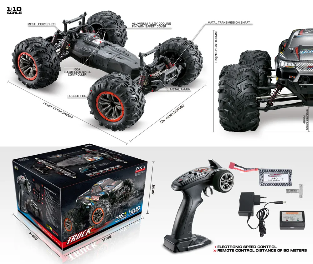 Xinlehong 9125 1/10 2 4 ГГц 4WD 46 км/ч высокоскоростное Радиоуправление led внедорожный Дрифт