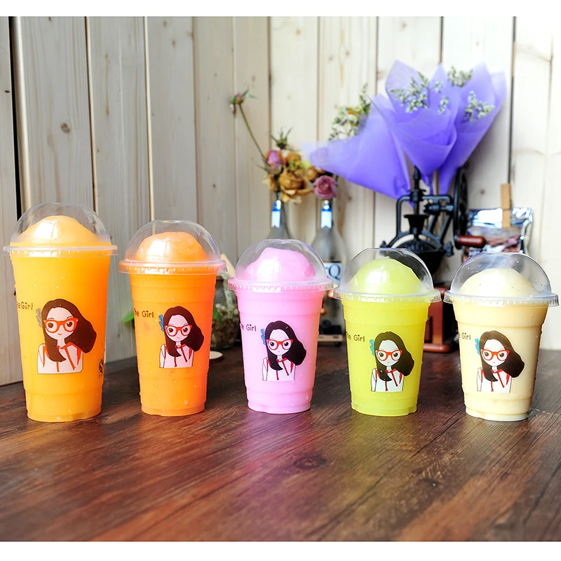 

1000pcs disposable thicken plastic cup,95cm diameter bubble tea plastic cup, lovers milk tea cup free shipping