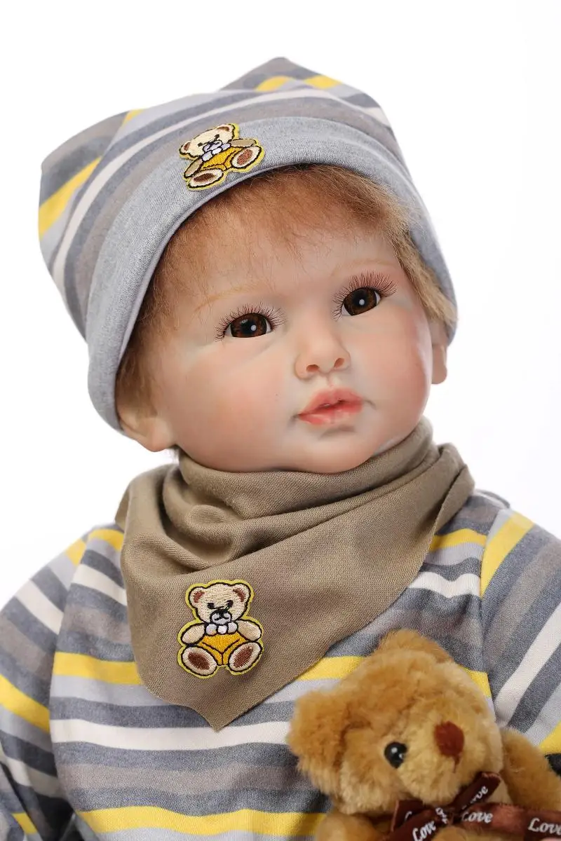 Преследовать 22 дюймов милый bebe Кукла реборн ткань Средства ухода за кожей
