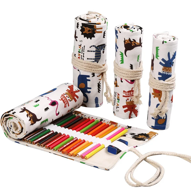 12/24/36 отверстия Карандаш Чехол Trousse Stylo Kawaii Cat рулон Pennen Etui Astuccio порта Пенне Articulos Escolares большой школьный рюкзак