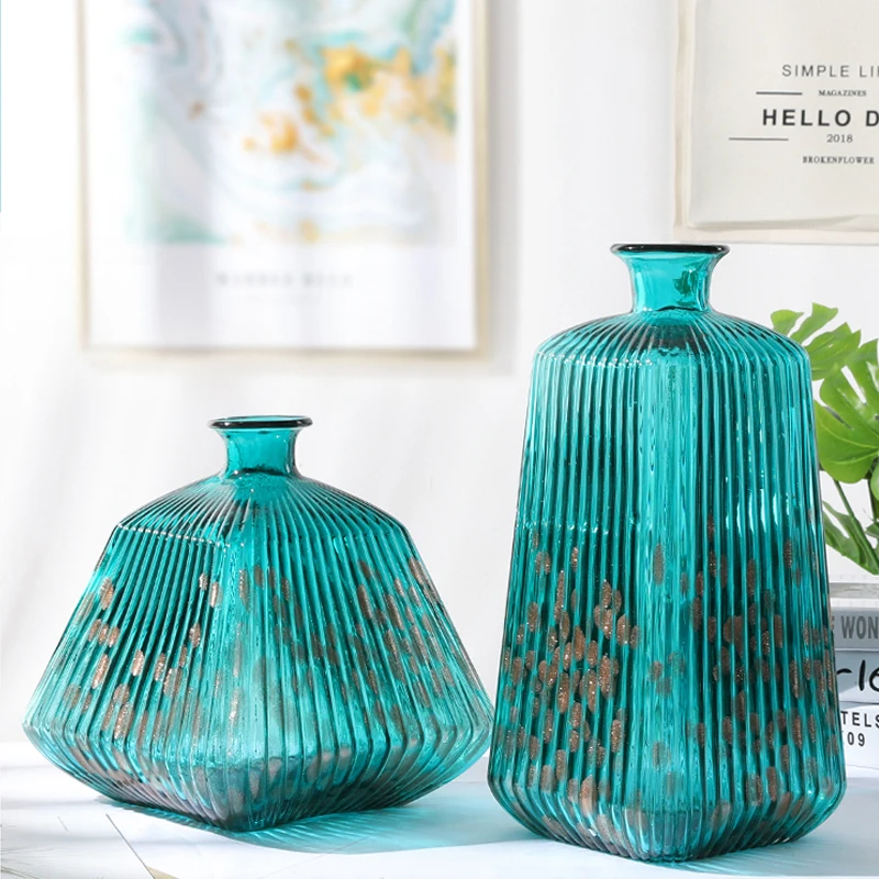 Скандинавская Высококачественная стеклянная ваза ручная выдувка