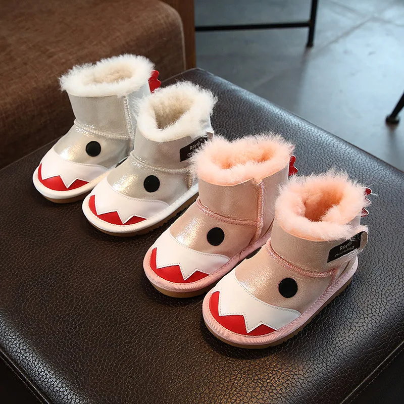 Детские зимние ботинки из овечьей кожи с мехом|children winter shoes boys|kids fur shoeschildren |