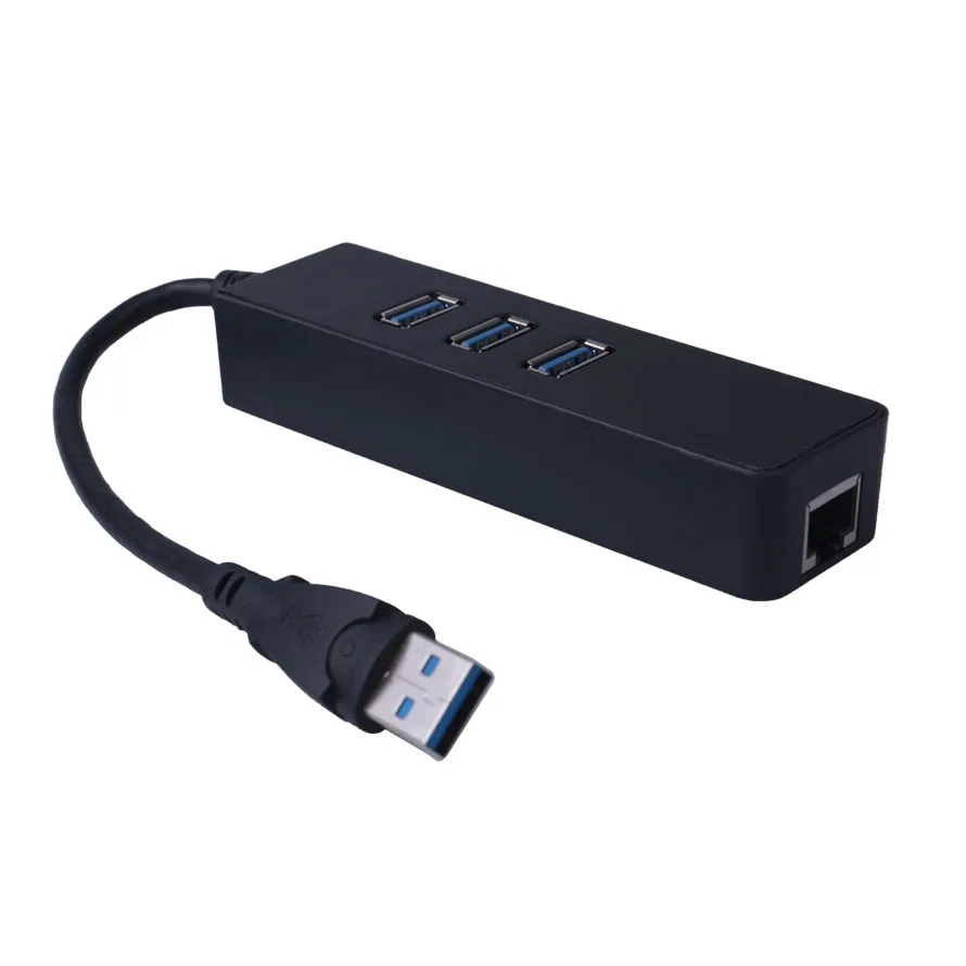 Elistooop 3 Ports USB 3.0 Hub 10/100/1000 Mbps To RJ45 Gigabit Ethernet LAN Wired Network Adapter Converter For Windows Mac | Электроника