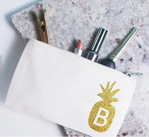 

custom pineapple Bridesmaid Gift Make Up comestic Bags Maid of Honour Unique Gift for Bridal Party Bags purses travel Pouches
