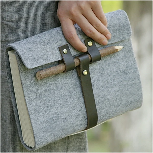 

Винтажный фетровый дневник MaoTu ручной работы, дневник из фетровой ткани, блокнот A5, пустой бумажный альбом подарок для офиса и школы