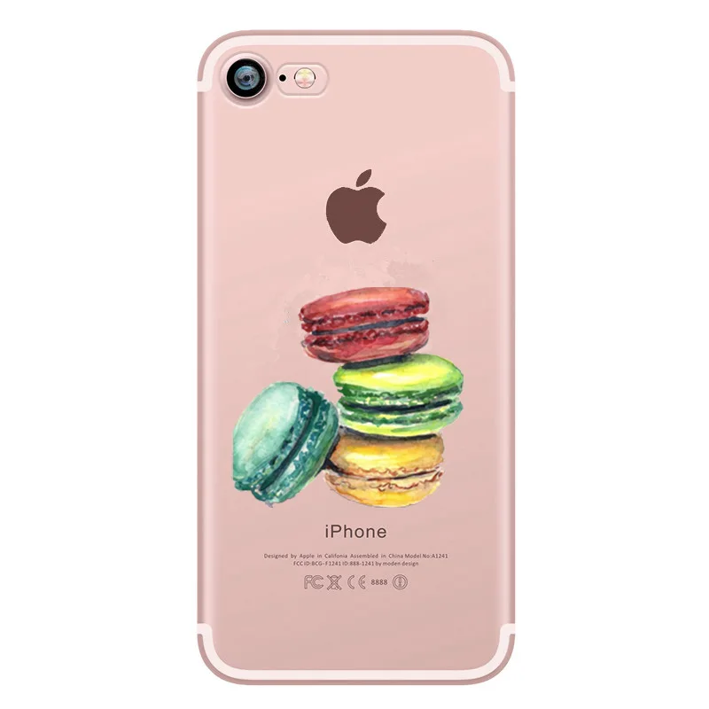 Silicone Case For iPhone 7 Plus 8 X 10 Donuts Macaron Cover 6 6s 5 5S SE Soft Capa ipone s Capinha |