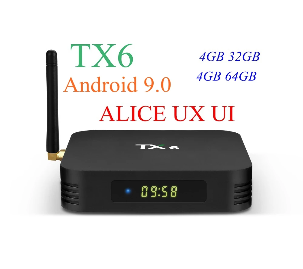 TX6 Android 9 0 Смарт ТВ коробка 4 Гб оперативной памяти 32 встроенной 64 ГБ процессор