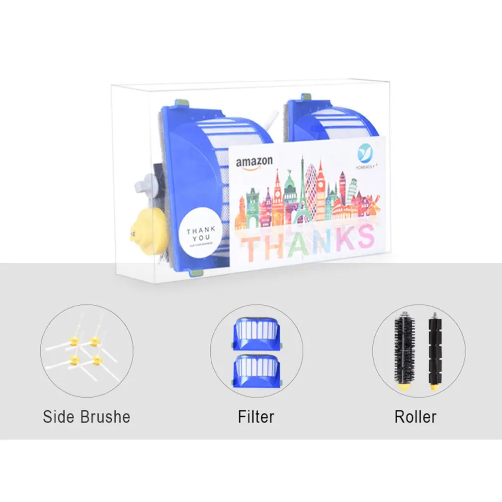 main brush side brushes AeroVac Filter for iRobot Roomba 600 620 630 650 660 675 680 690 for iRobot Roomba accessories