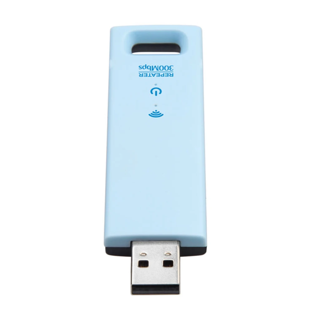 Беспроводной расширитель диапазона 300 Мбит/с USB Wi-Fi усилитель сигнала синий с