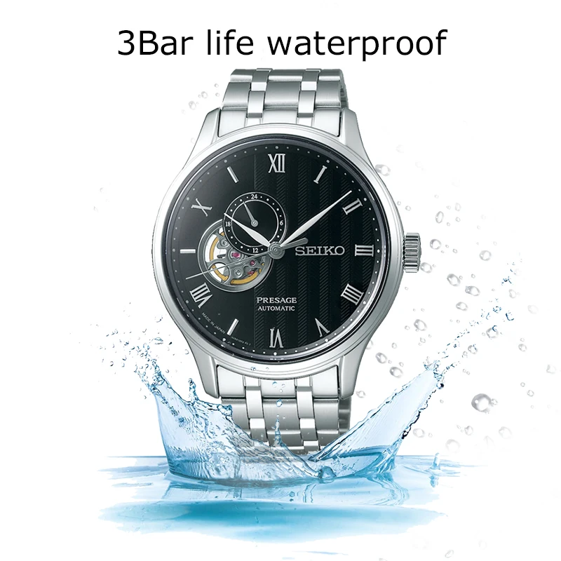 100% Оригинальные часы seiko Presage серии бизнес для мужчин's винт часов see through Назад