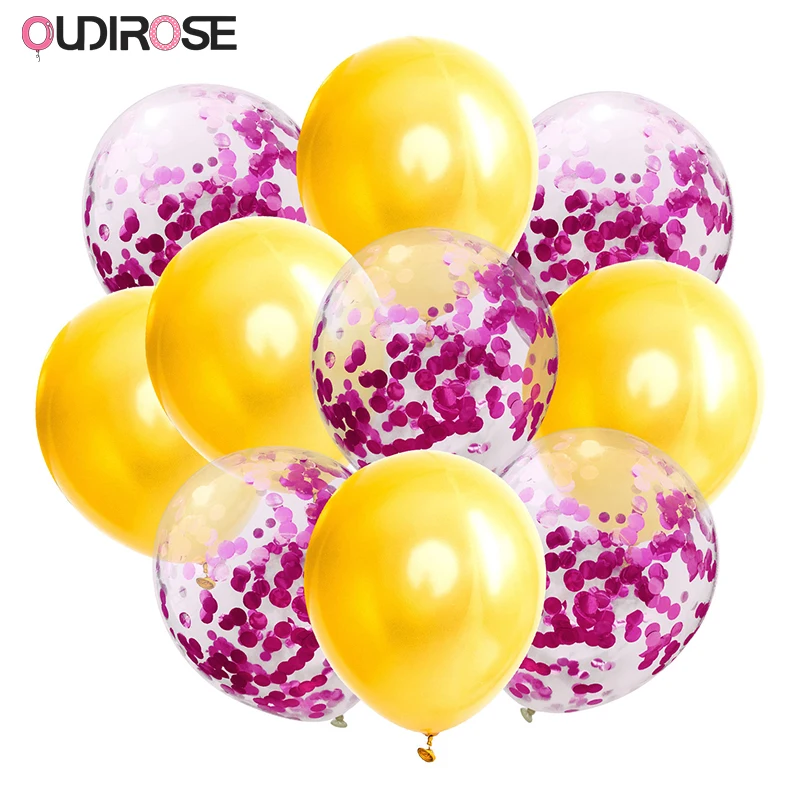 OUDIROSE 10 шт. голубое розовое золото конфетти латексный воздушный шар 12 дюймов День