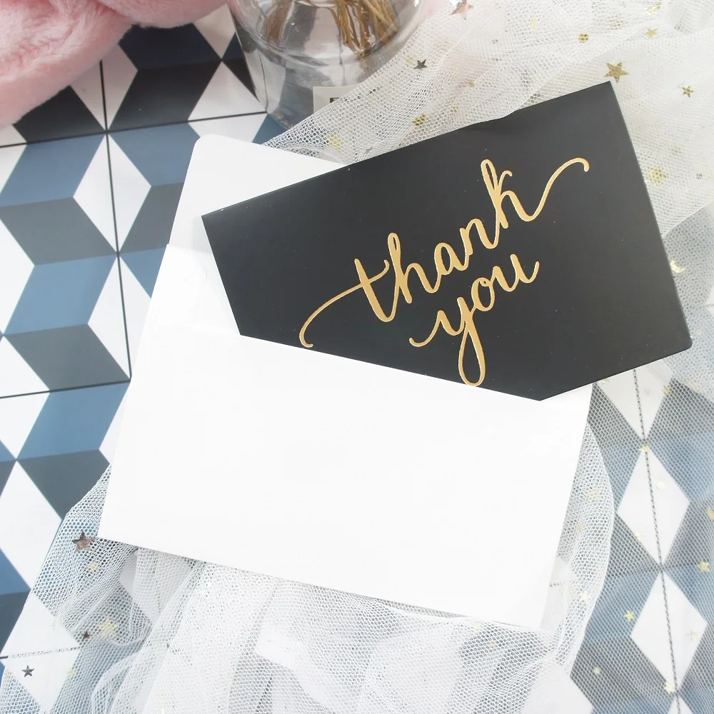 25 шт. золотые открытки с надписью thank you|Открытки и приглашения| |