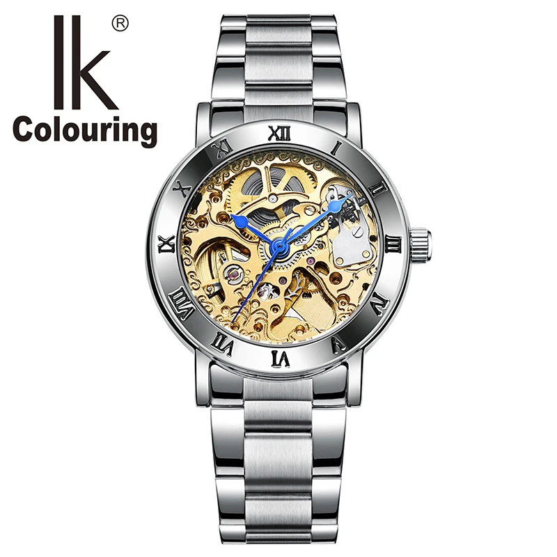 Relogio Feminino женские автоматические часы с каркасом Женские Механические золотого