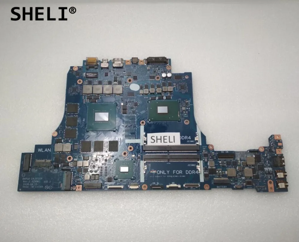 SHELI LA-D751P CN-0JHRTF 0JHRTF для Dell Alien-ware 17 R4 материнская плата с I7-6700HQ GTX1060 6 ГБ