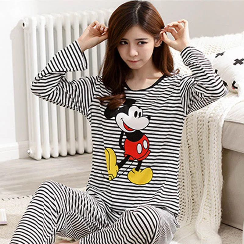 Женская пижама FL069C Kawaii с животным принтом пижамный комплект для женщин Mujer Pigiama