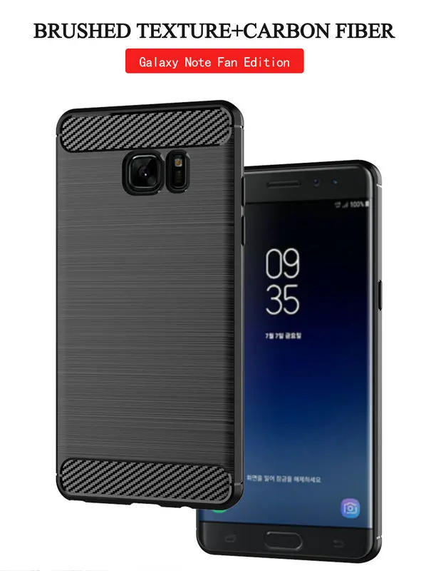 Для samsung Galaxy Note Fan Edition Броня из углеродного волокна Мягкая матовая задняя крышка