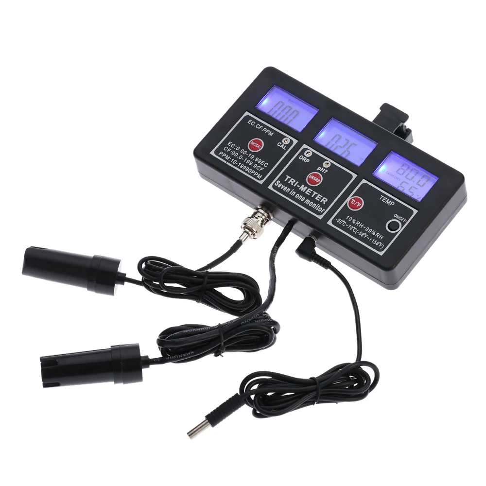 Multi-parameter Digital ph meter Professional 7 in 1 Water Testing Meter Monitor ORP / pH RH EC CF TDS(PPM) TEMPTester | Инструменты