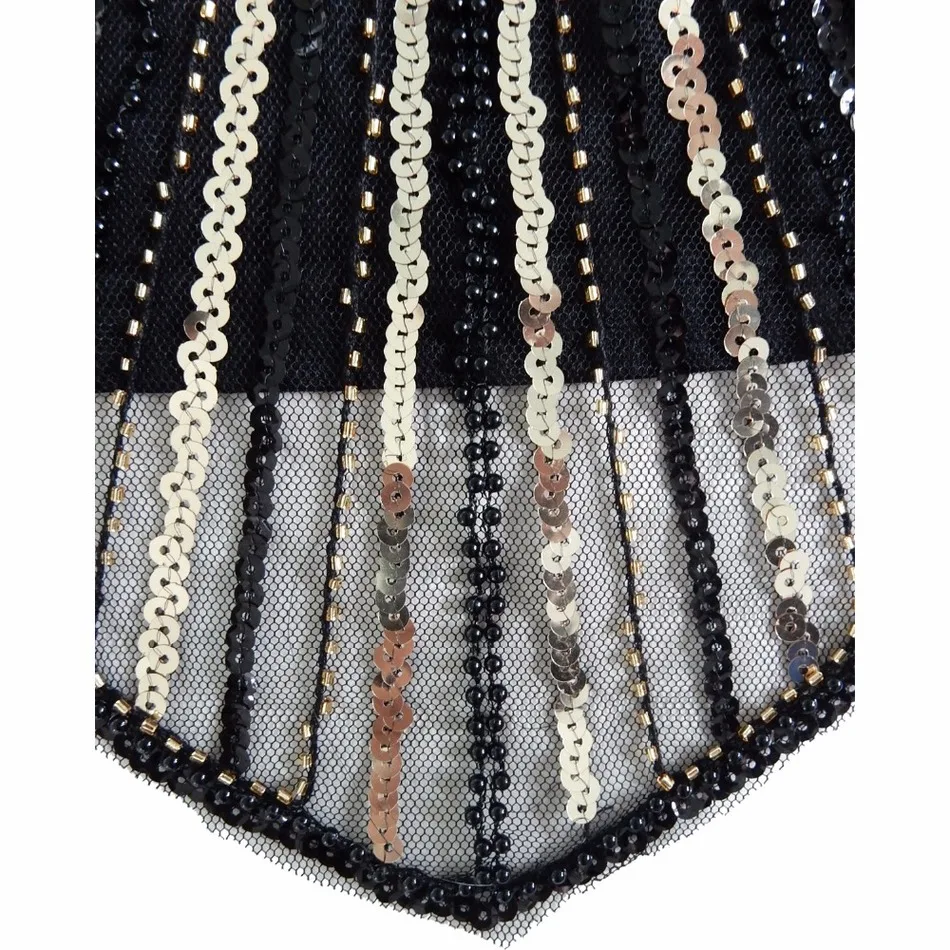 Женское блестящее мини платье в стиле ретро элегантное черное 1920 s с золотыми