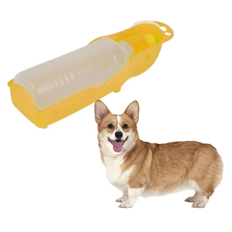 Hoomall 1PC 250ML Dog Water Bottle Feeder Bowl Plastic Portable Outdoor Travel Pet Drinking | Дом и сад