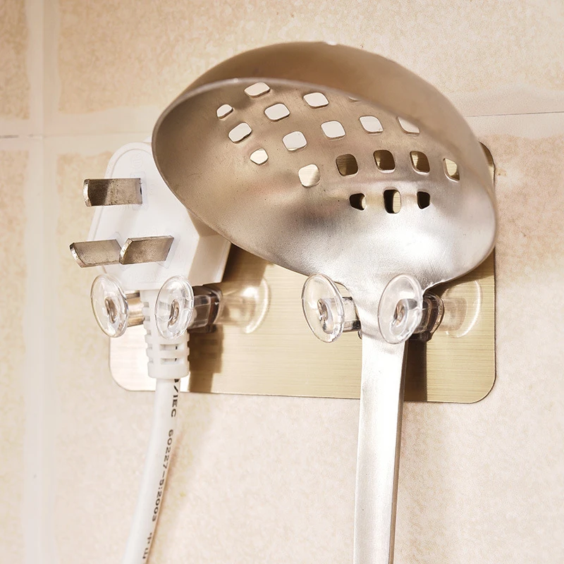 2 шт./компл. двухрядный крючок без следа на липучке матовый кухонный крюк для