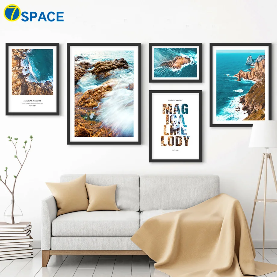 

Sea Wave Island Quotes Nordic Posters And Prints Wall Art Canvas Painting Landscape Canvas Pictures For Living Room Wall Decor