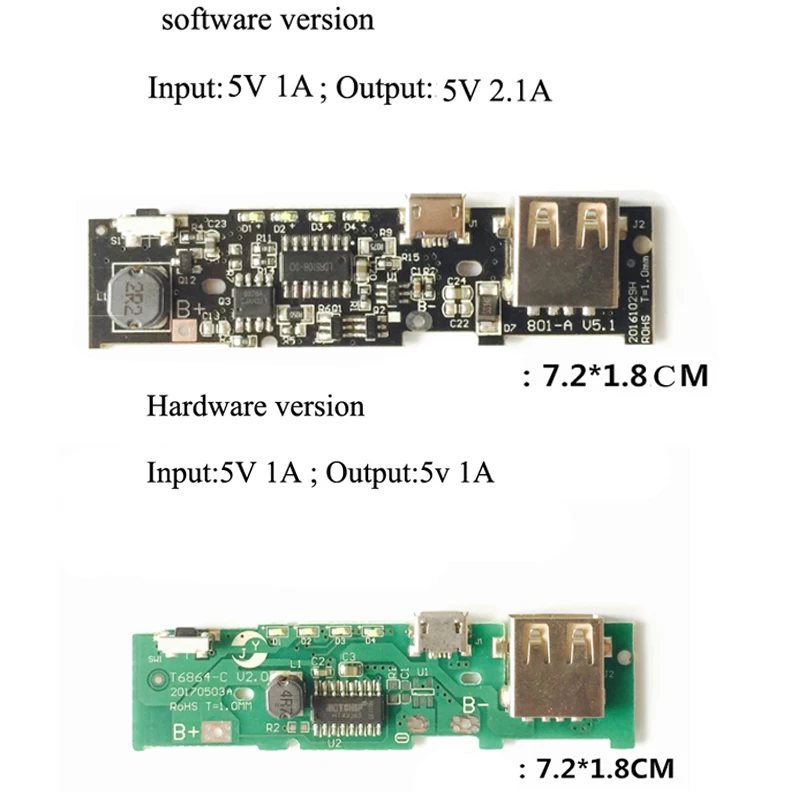 5 V 2.1A 5 V 1A Мощность банк Зарядное устройство Модуль зарядная плата PCB DIY литий Батарея для Xiaomi Z17 18650 lipo Батарея Diy Kit