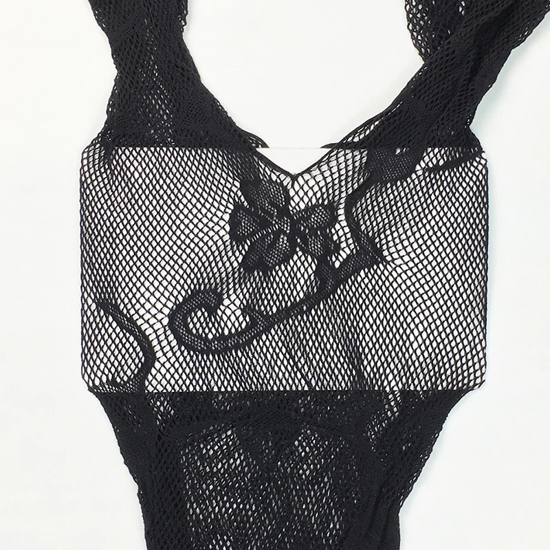 Сетчатые боди из спандекса Ажурные чулки колготки для всего тела женские слипы