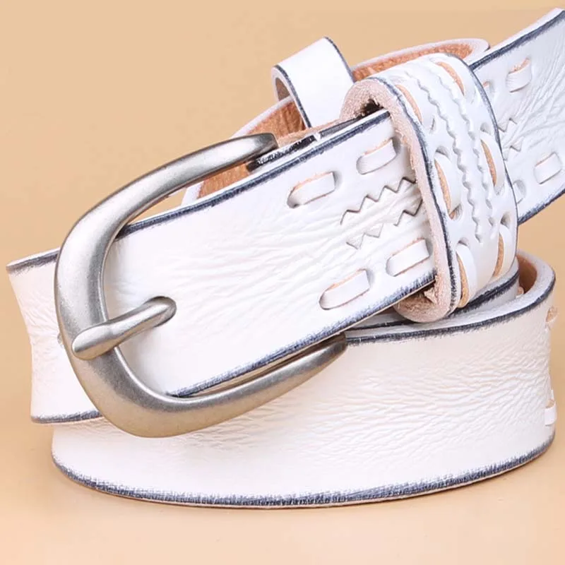 2017 new Women's strap genuine leather casual all-match Women brief leather belt women's strap belt students pure color belts