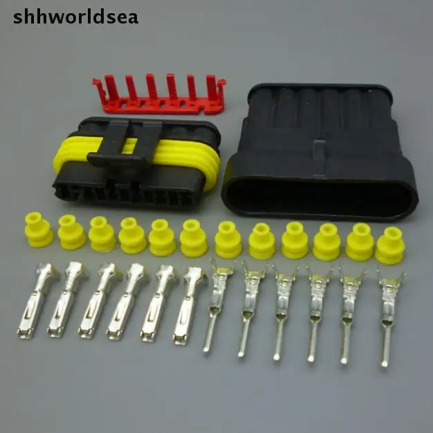 Shhworldsea автомобильный проводной разъем 5 комплектов 6 контактов водонепроницаемый
