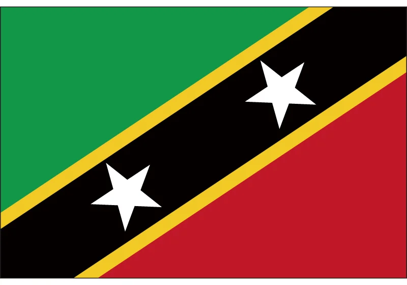 The Federation of Saint Kitts and Nevis National Flag 90*150cm/60*90cm/ /15*21cm 3*5ft Hanging For Event | Дом и сад