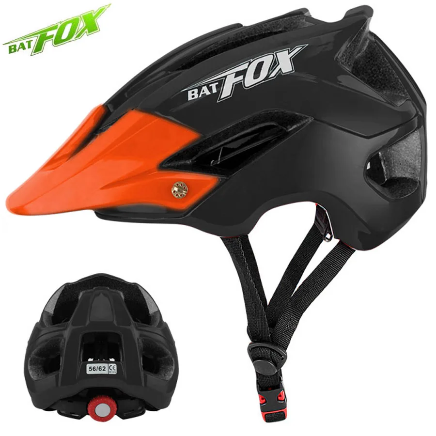 BATFOX велосипедный шлем MTB дорожный Safty Protction интегрально-Формованный Сверхлегкий дышащий велосипедный шлем для взрослых мужчин и женщин - Цвет: 5002-Black-Orange