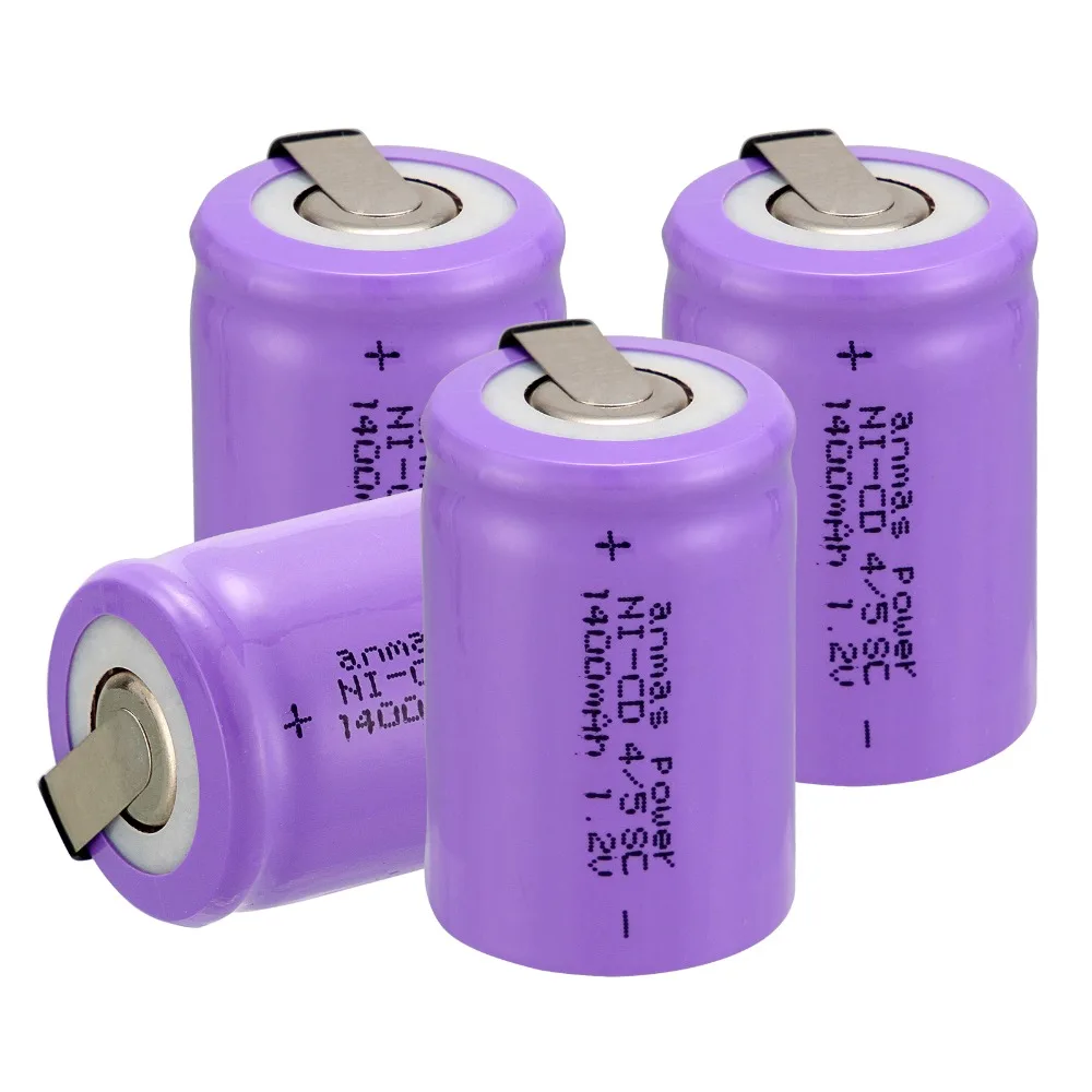 Anmas power! 4 шт. набор Высокое качество Ni-Cd 36g 4/5 SubC Sub C 1 2 V 1400mAh аккумуляторная батарея с