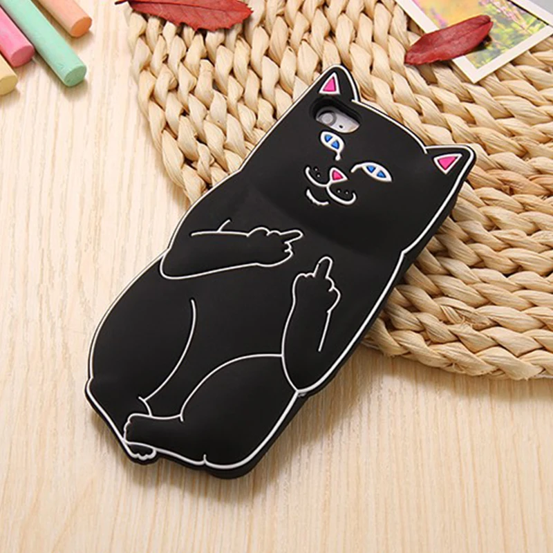 NEW Fashion 3D Cartoon lovely Soft Rubber Silicon Cat Cover boy girl phone case cover for iPhone 5 5S Shell Para Housing |